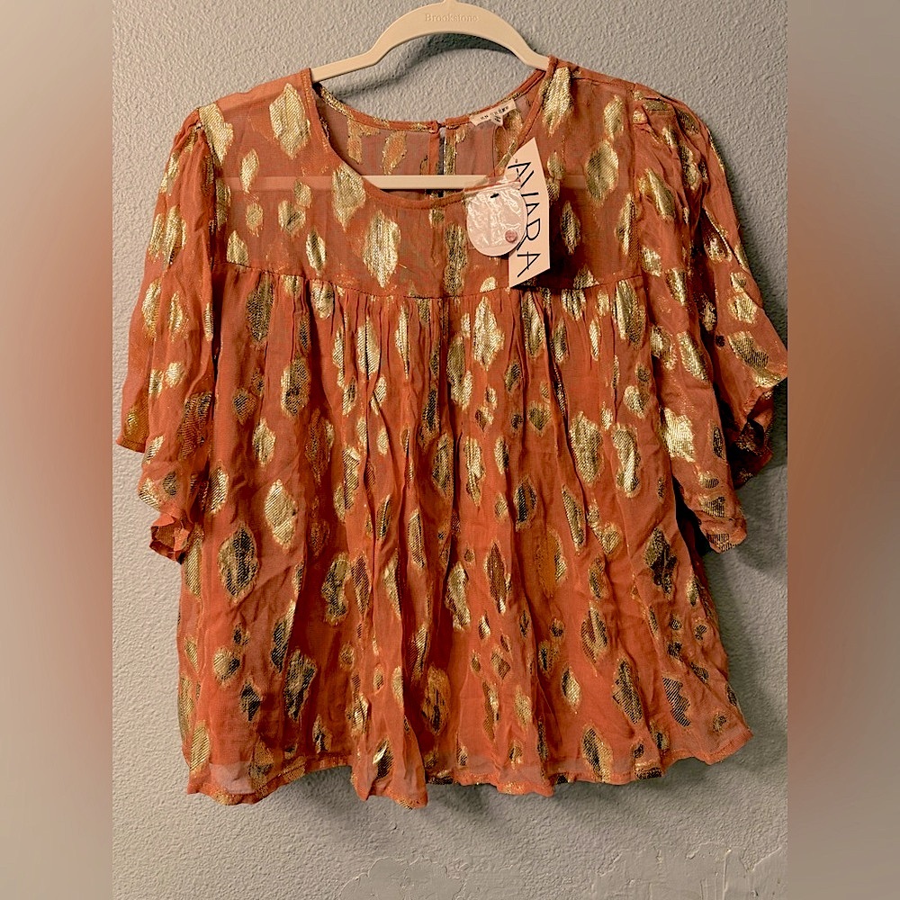 Gold and Peach Women's Top